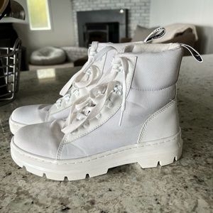 All white Doc martens